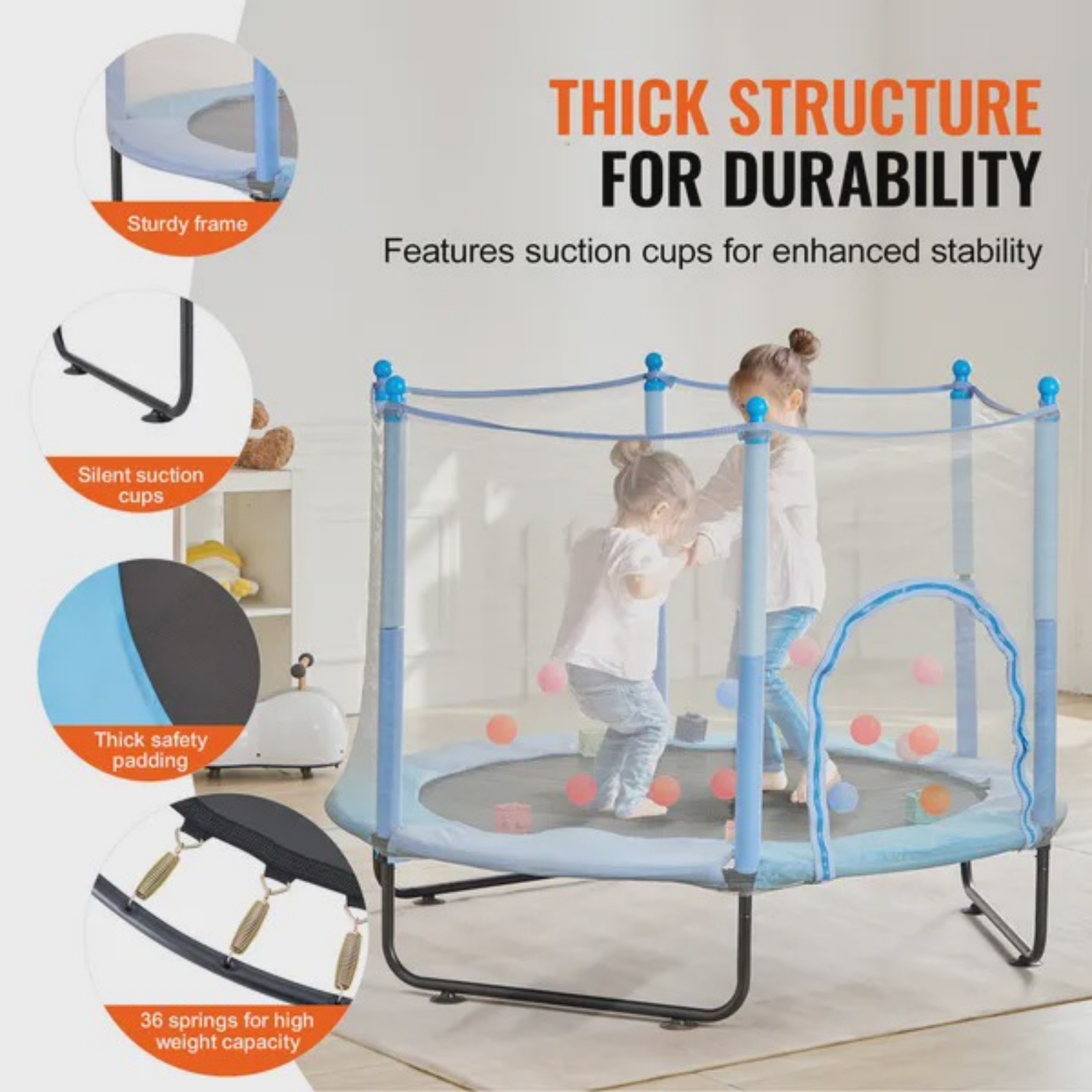 Kids Indoor Outdoor Trampoline - dropship 60 Kids Trampoline 5FT Indoor