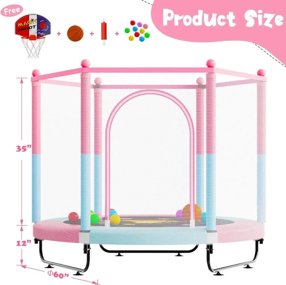 Kids Indoor Outdoor Trampoline - Trampoline for Kids, 5 FT Indoor
