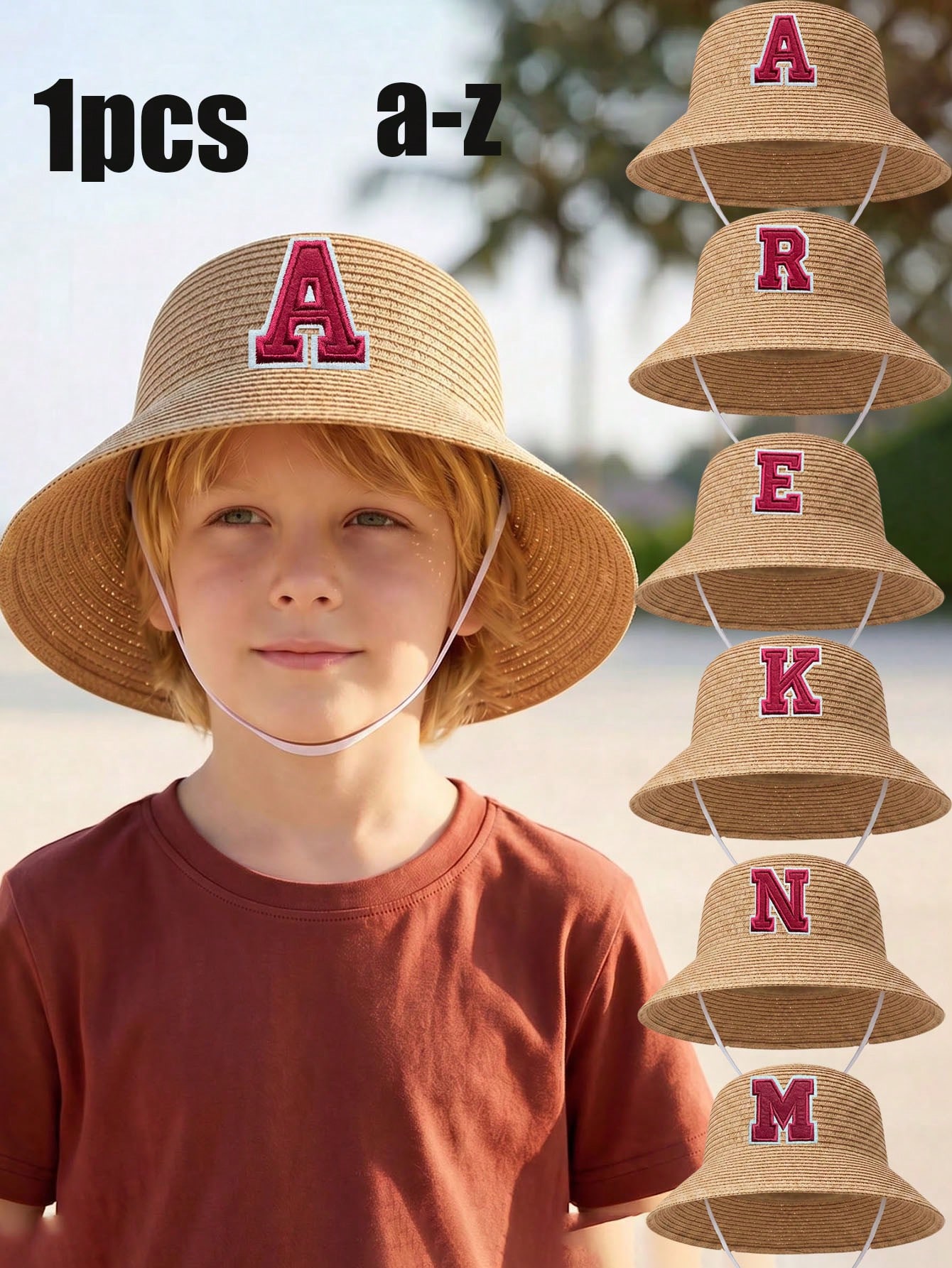 1Pc 3-8Y Boys Coffee Bow Straw - đánh giá và giá Kids Outdoor Hat