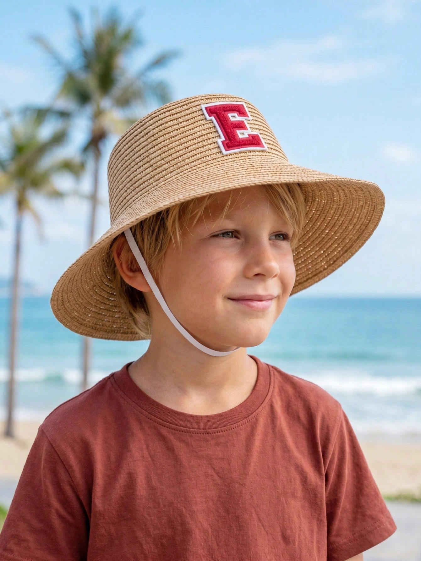 1Pc 3-8Y Boys Coffee Bow Straw - đánh giá và giá Kids Outdoor Hat