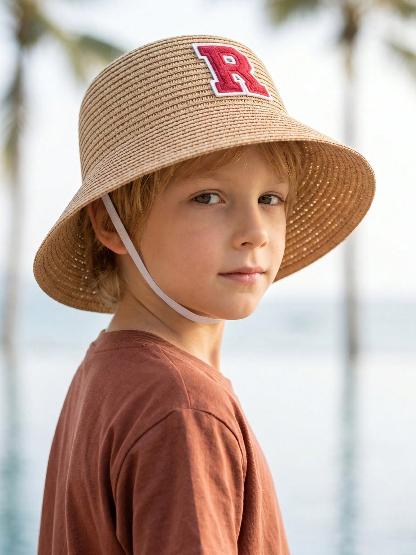 1Pc 3-8Y Boys Coffee Bow Straw - đánh giá và giá Kids Outdoor Hat