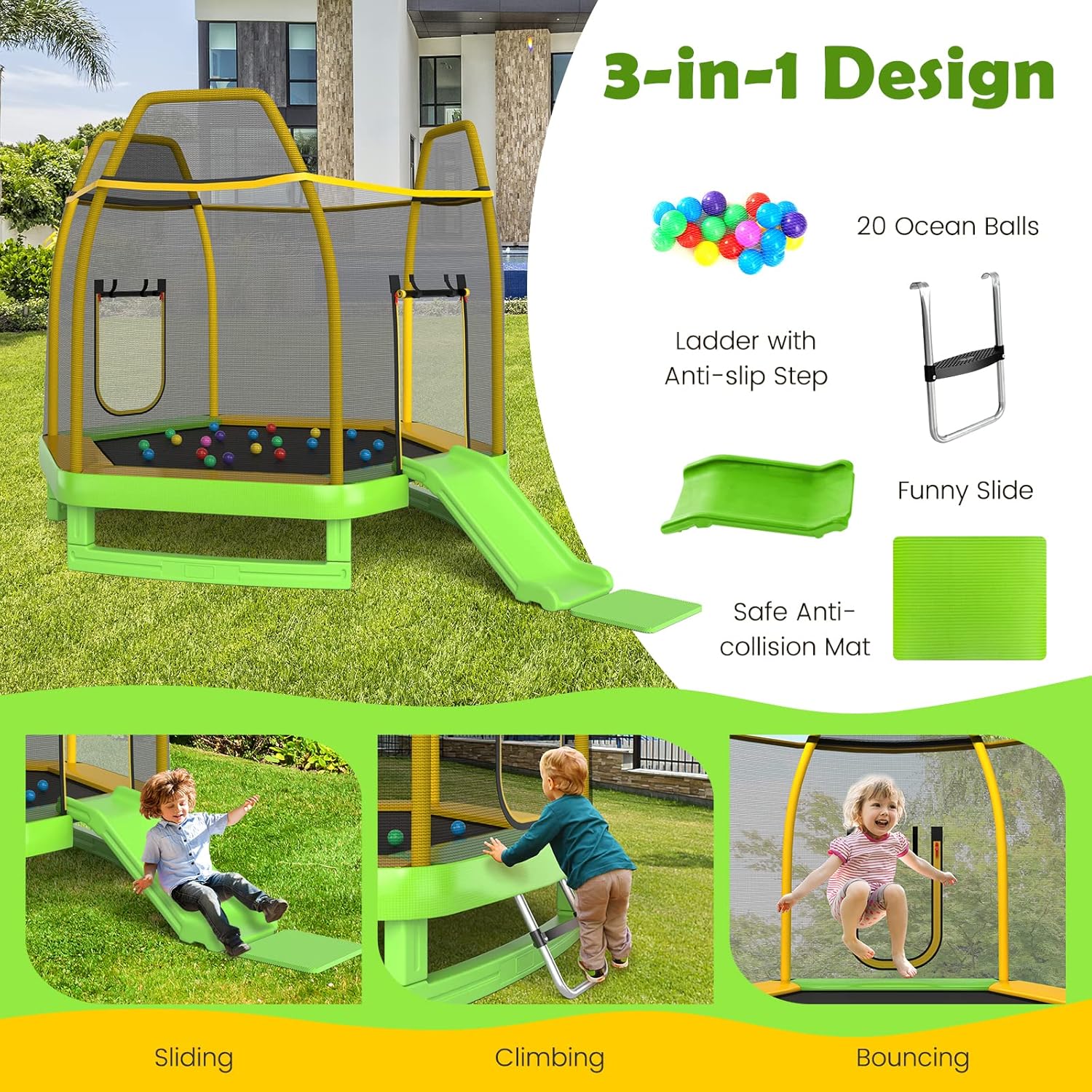 Trampoline for Kids, 7FT Tramp - đánh giá và giá Kids Indoor Outdoor Trampoline