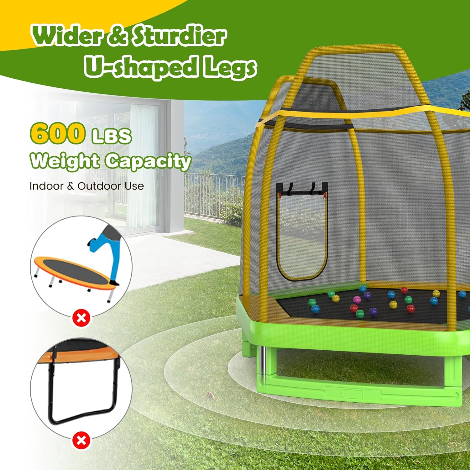 Trampoline for Kids, 7FT Tramp - đánh giá và giá Kids Indoor Outdoor Trampoline