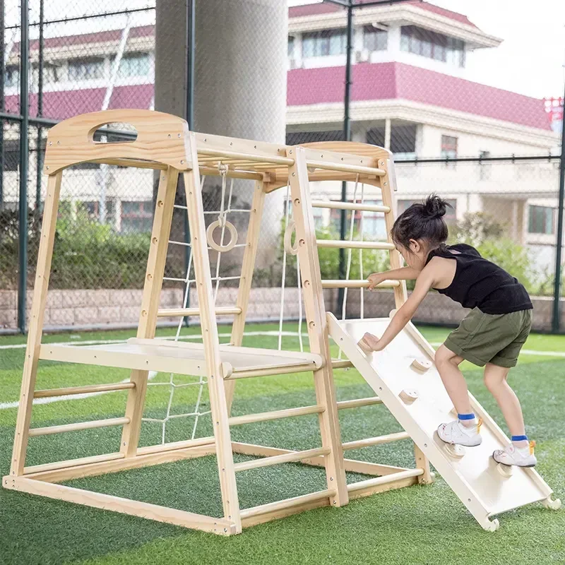 Wooden Climbing Frame Playgrou - đánh giá và giá Kids Outdoor Wooden Climbing Frame