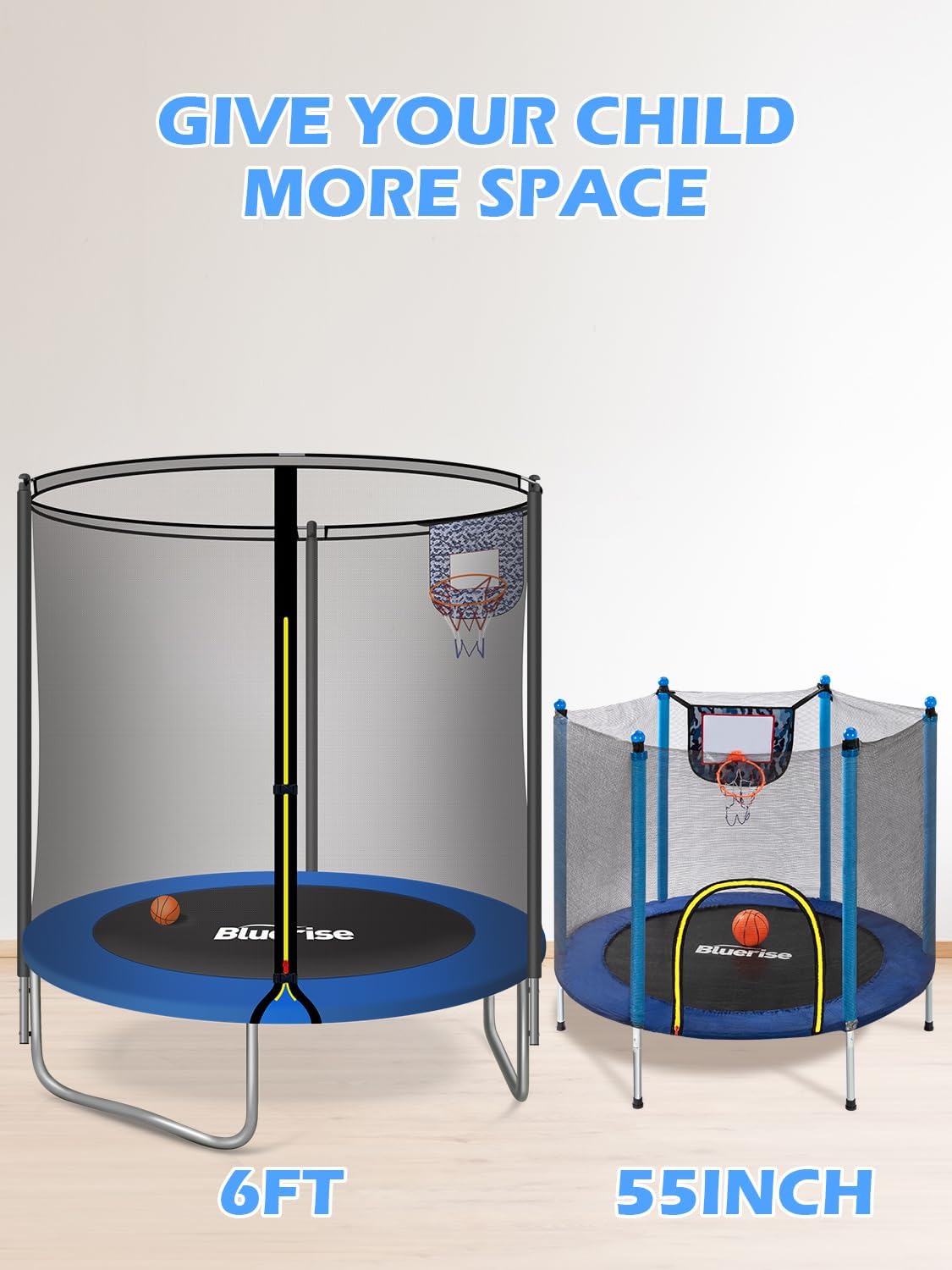 Dark Blue 55IN 6FT Toddler Tra - đánh giá và giá Kids Indoor Outdoor Trampoline