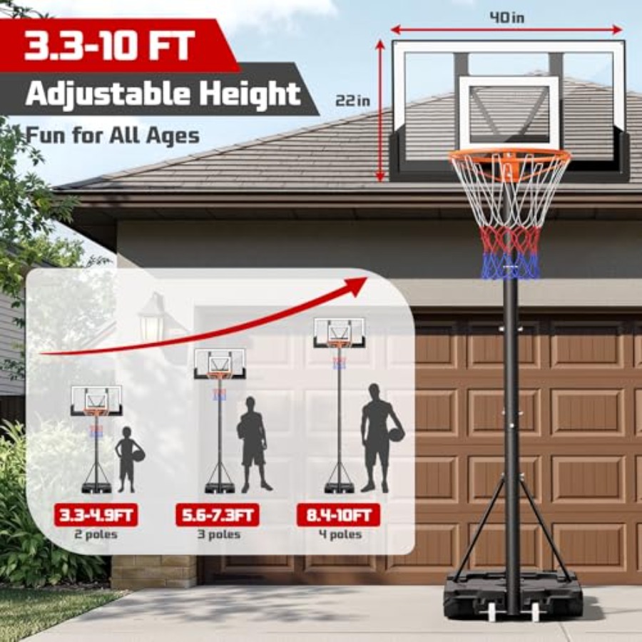 Outdoor basketball hoop 10FT w - đánh giá và giá Kids Outdoor Basketball