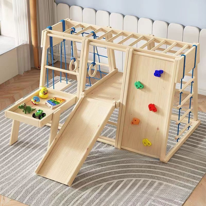 Wooden Climbing Frame with Sli - đánh giá và giá Kids Outdoor Wooden Climbing Frame
