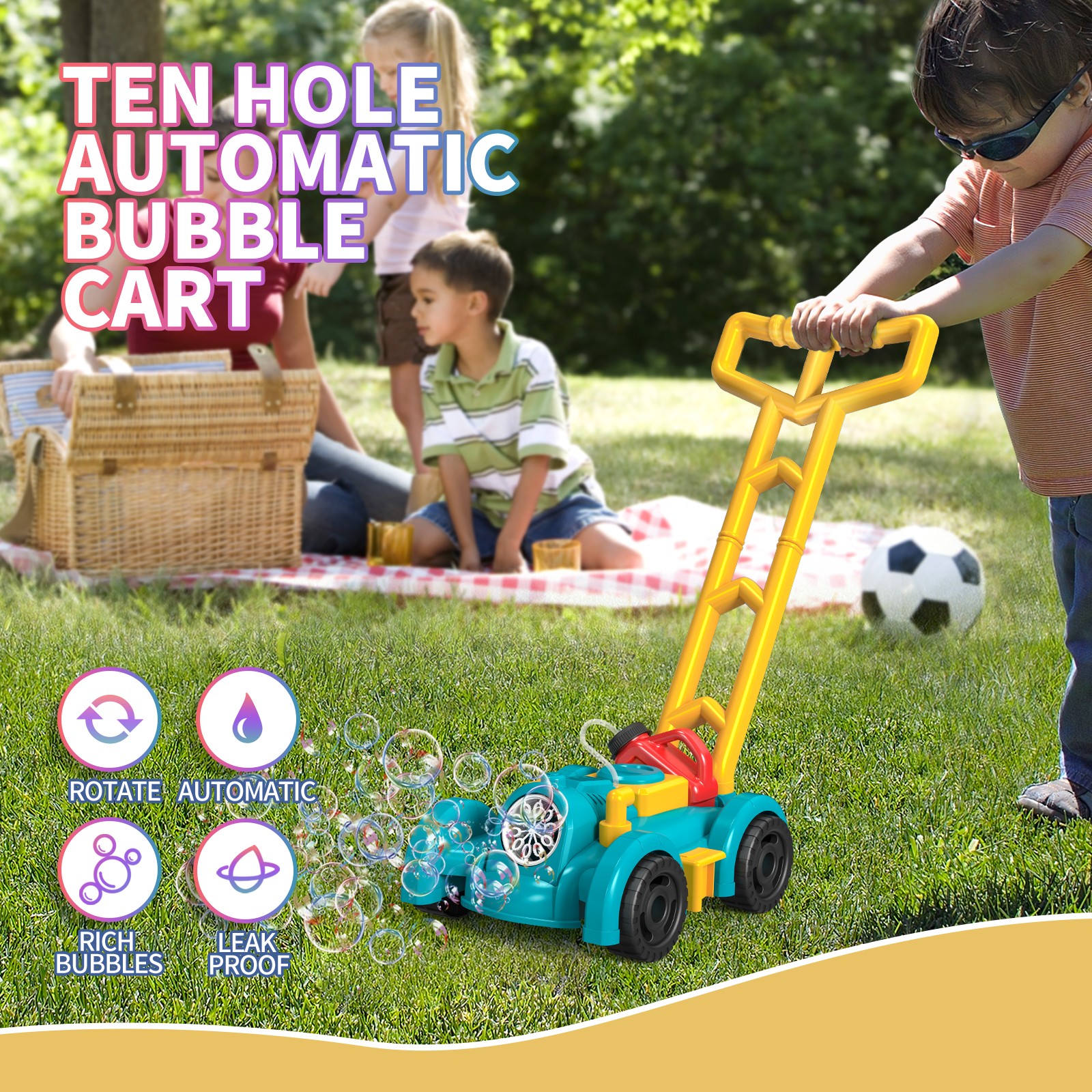 Fully Automatic Trolley Bubble - đánh giá và giá Kids Outdoor Lawn Mower