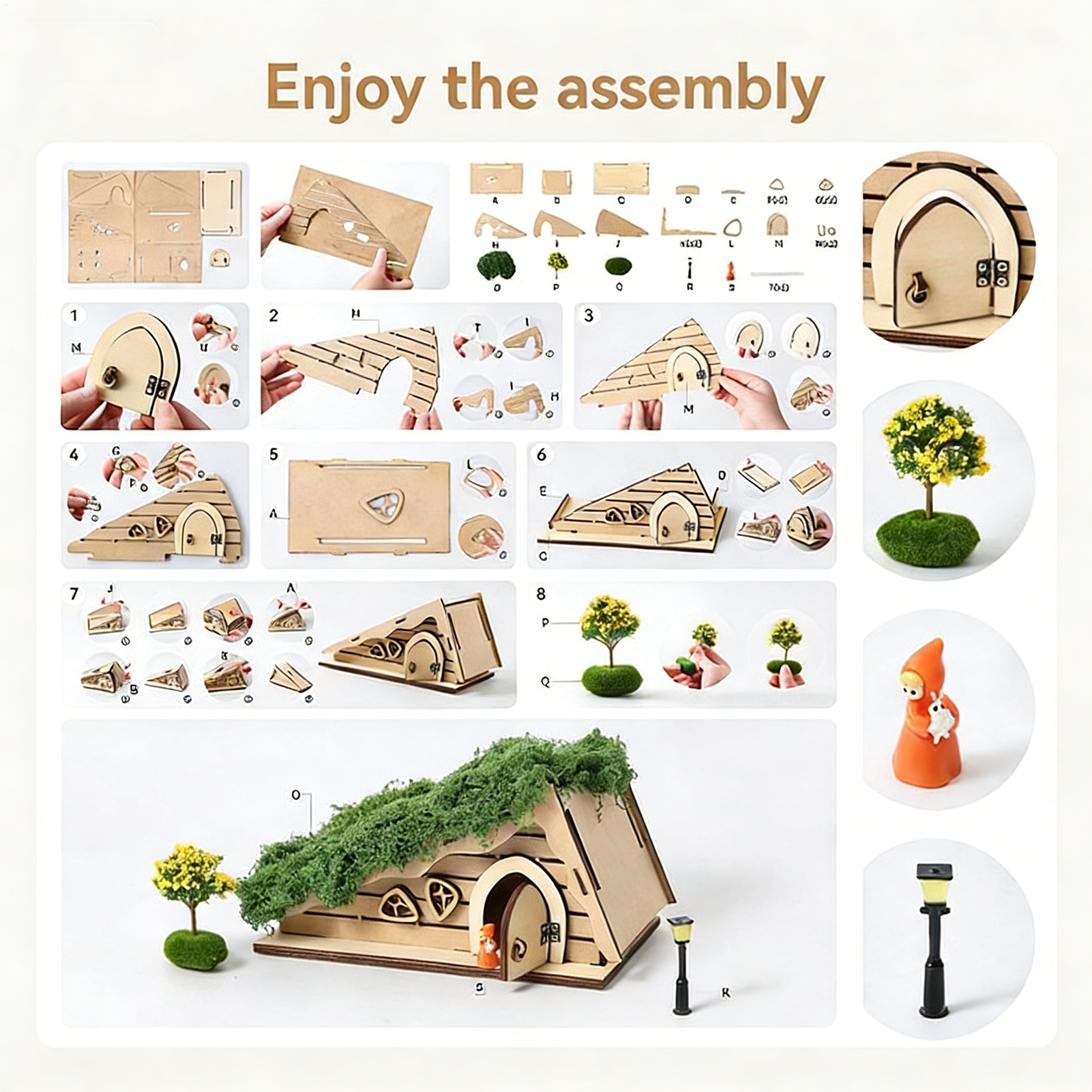 Wooden Fairy House Craft Kit T - đánh giá và giá Kids Outdoor Doll House