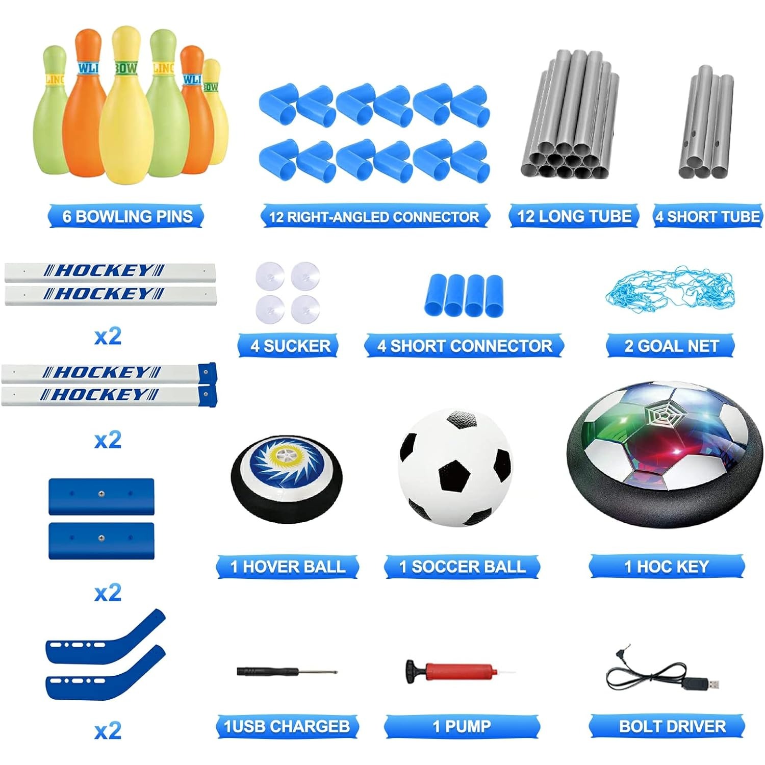 3-in-1 Hover Soccer Ball Hocke - đánh giá và giá Kids Outdoor Hockey Set