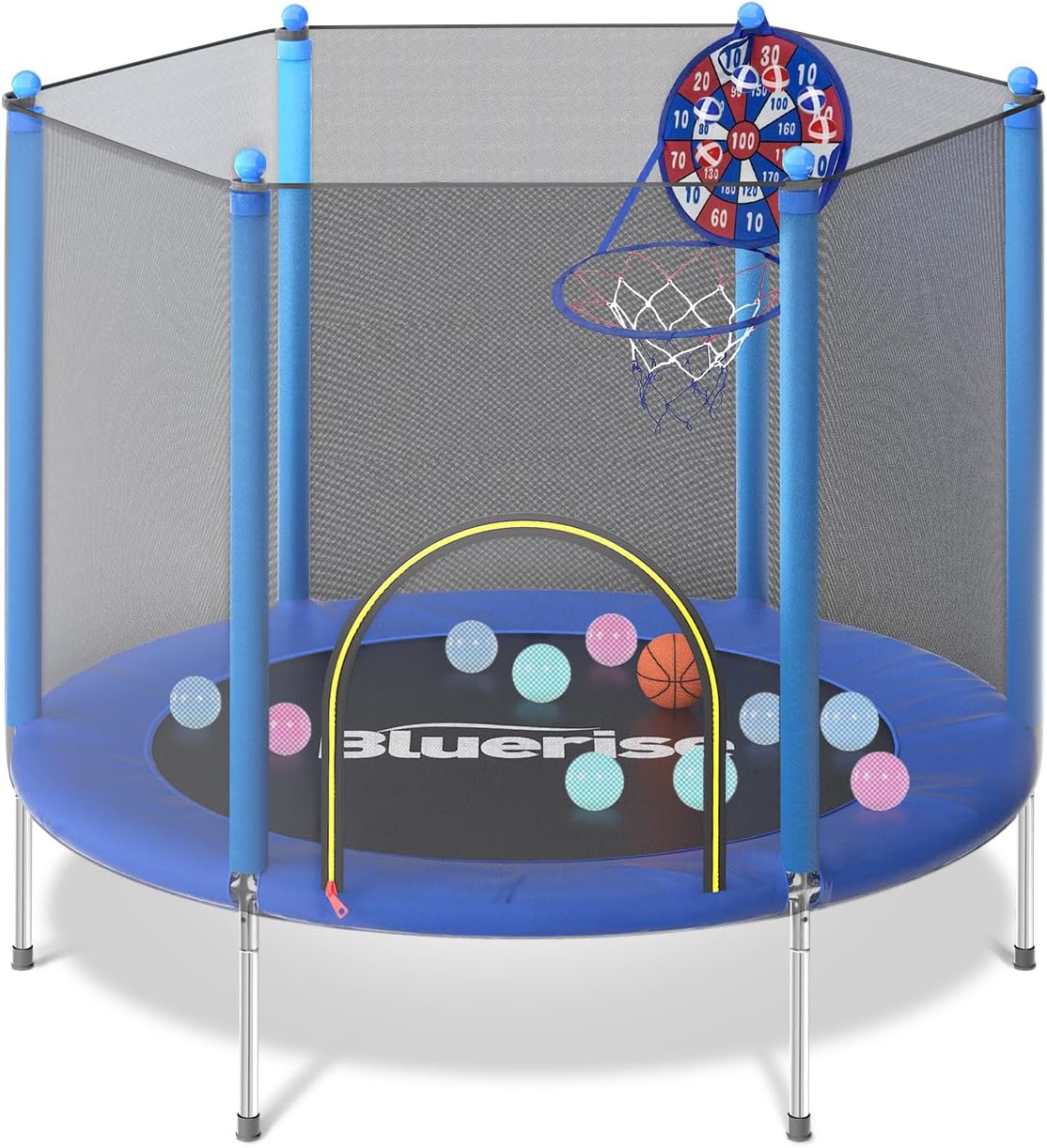 Blue 55IN 6FT Toddler Trampoli - đánh giá và giá Kids Indoor Outdoor Trampoline
