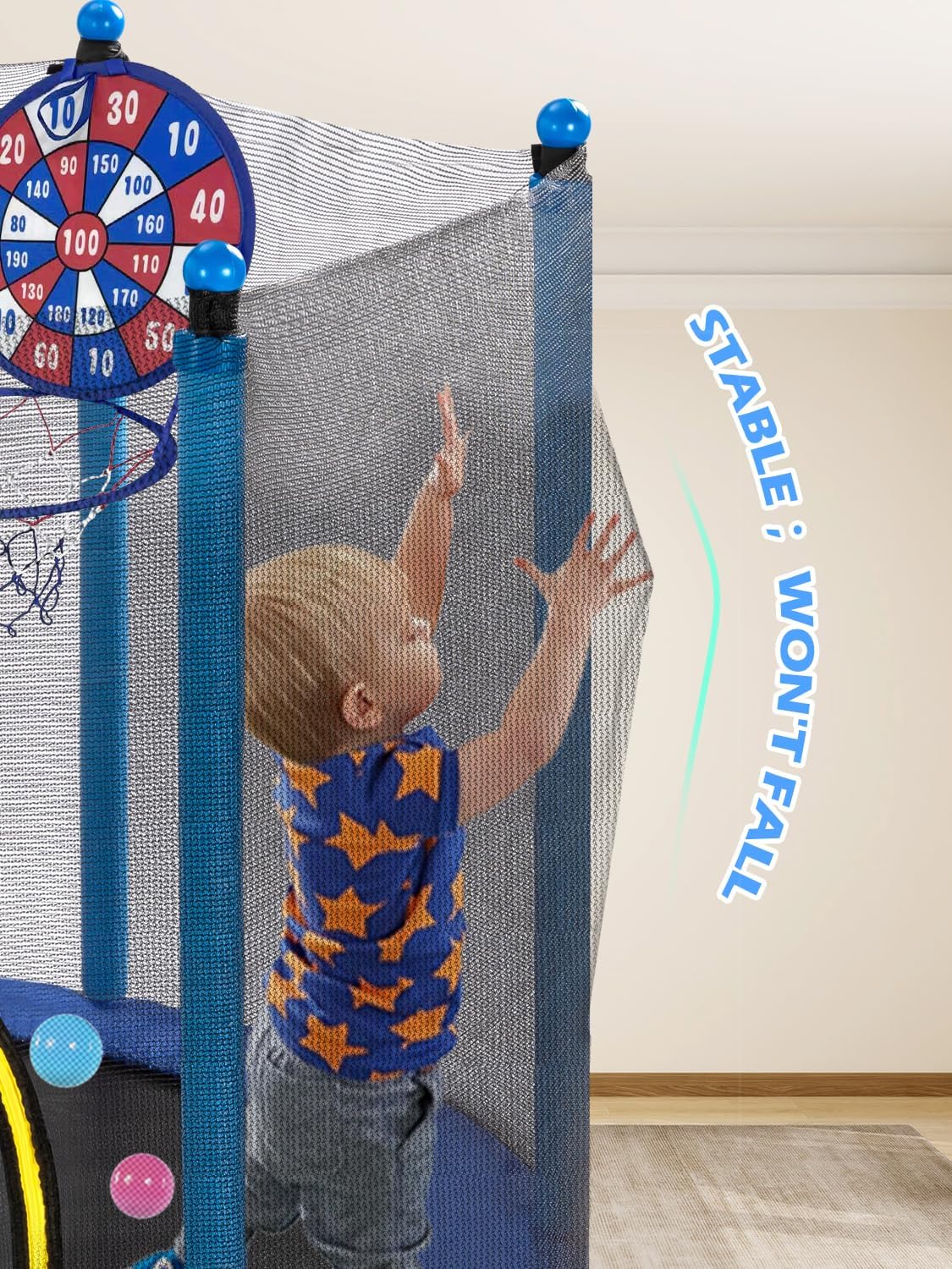 Blue 55IN 6FT Toddler Trampoli - đánh giá và giá Kids Indoor Outdoor Trampoline