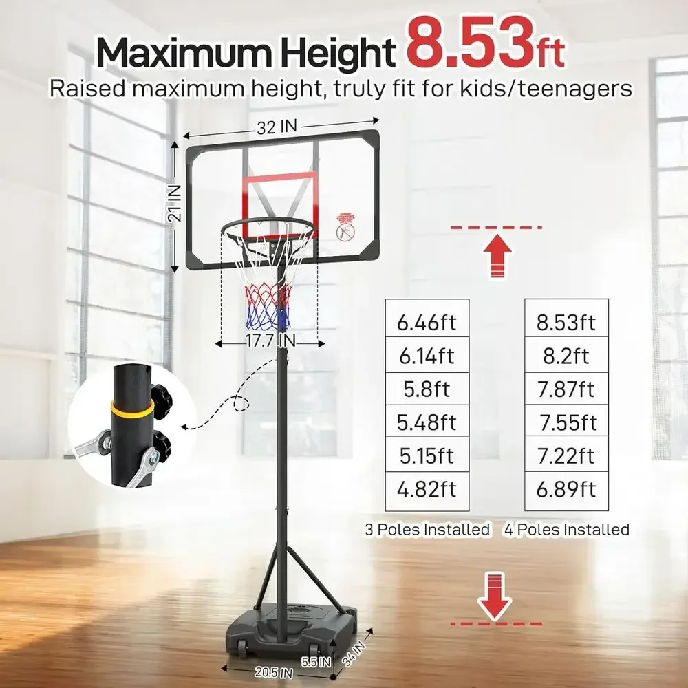 Adjustable Height Portable Bas - đánh giá và giá Kids Outdoor Basketball