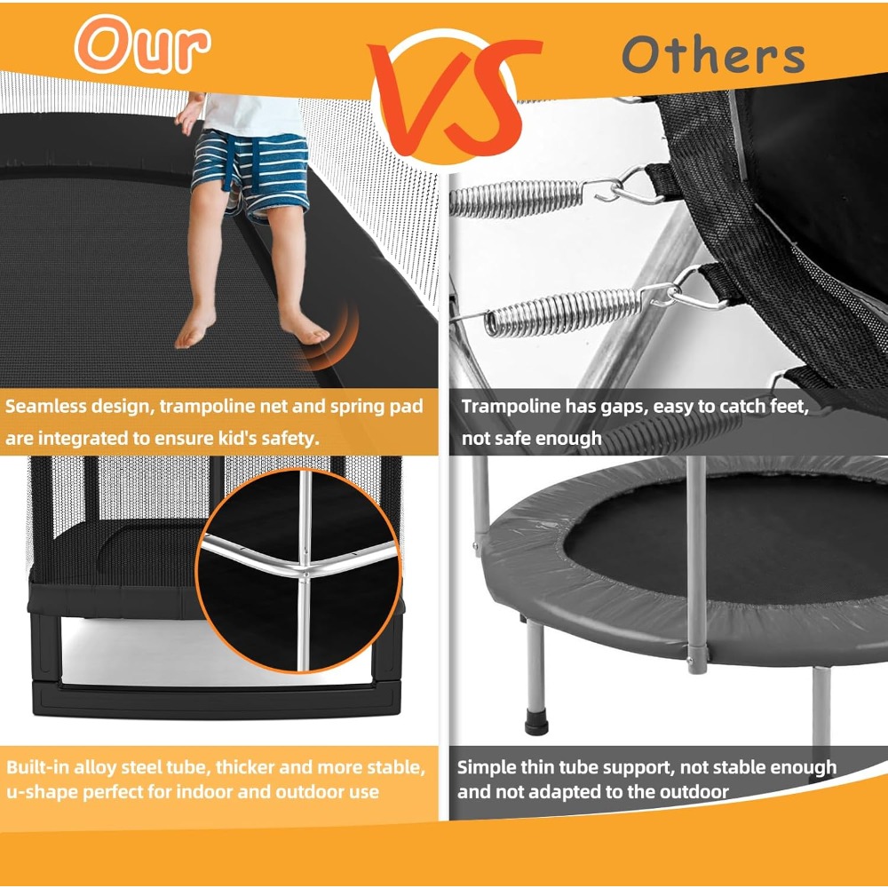 6FT Rectangle Toddler Trampoli - đánh giá và giá Kids Indoor Outdoor Trampoline