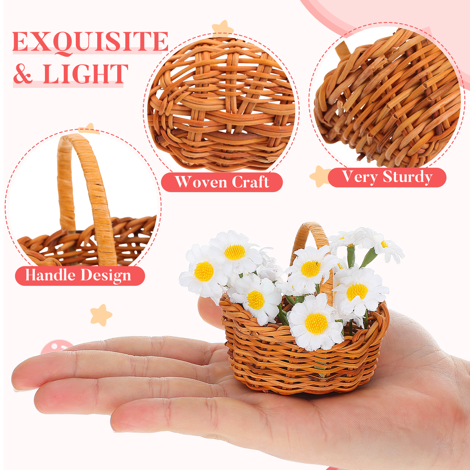 Mini Rattan Woven Flower Baske - đánh giá và giá Kids Outdoor Doll House