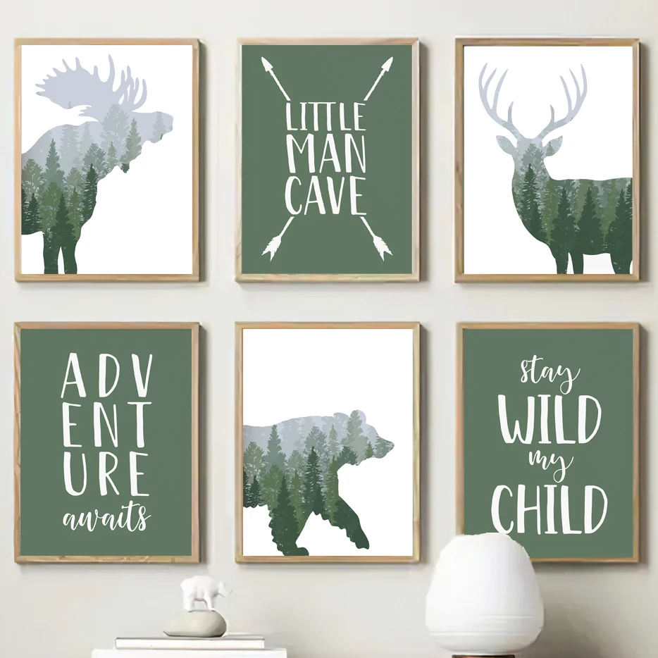 Green Woodland Deer Bear Moose - đánh giá và giá Kids Outdoor Quotes