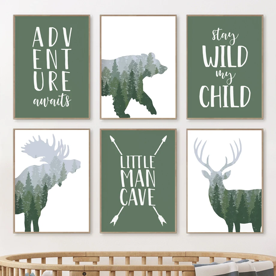 Green Woodland Deer Bear Moose - đánh giá và giá Kids Outdoor Quotes