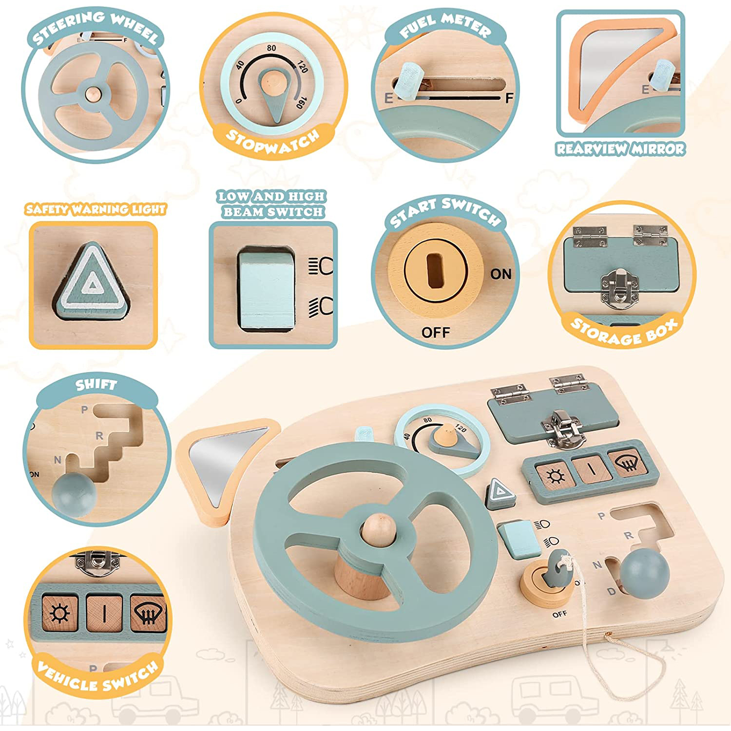 Montessori Toy Steering Wheel  - đánh giá và giá Kids Outdoor Adventure Kit